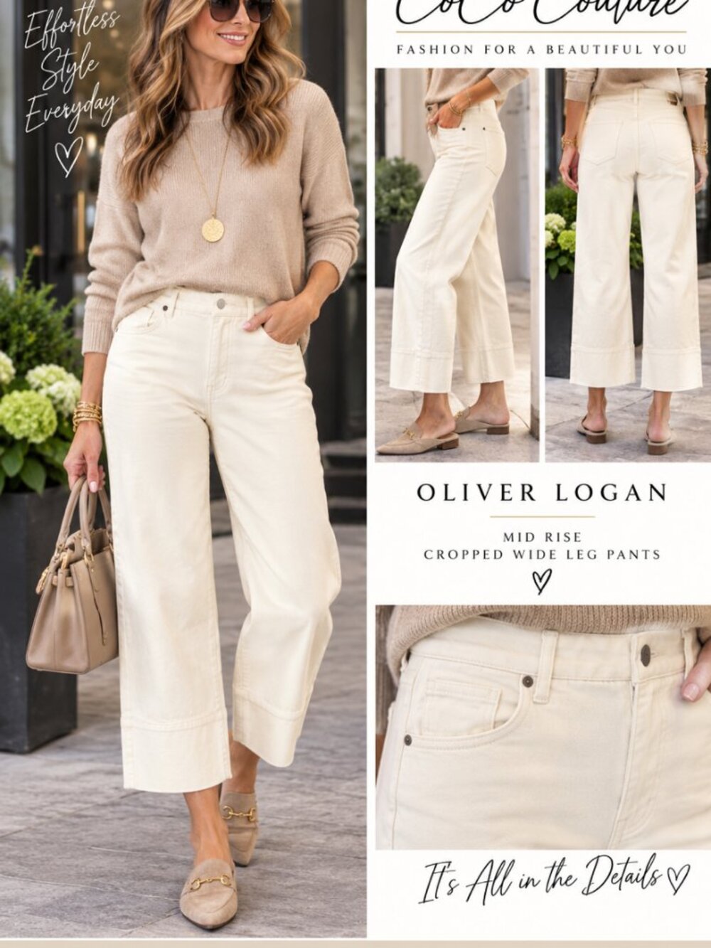WFO-14 Aberdeen High Rise Cream Denim by OLIVER LOGAN